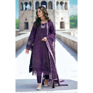 Lawn-03 Embroider front neck and sleeves (Unstitched 3-piece)